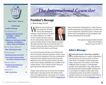 President's Message - Council of International Investigators