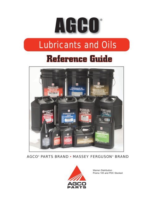 Massey Ferguson ® Lubricants and Oils - AGCO Parts