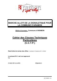 Cahier des Clauses Techniques ParticuliÃ¨res (C.C.T.P.) - Aramon