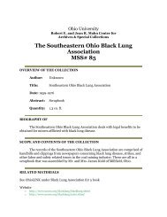 The Southeastern Ohio Black Lung Association MSS# 85