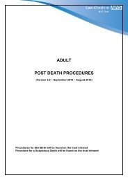 Post death procedure - East Cheshire NHS Trust