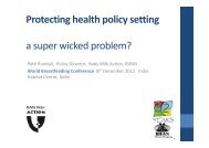 Protecting health policy setting a super wicked problem? - World ...