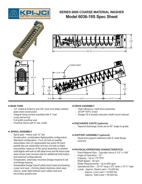 Model 6036-19S Spec Sheet - KPI-JCI