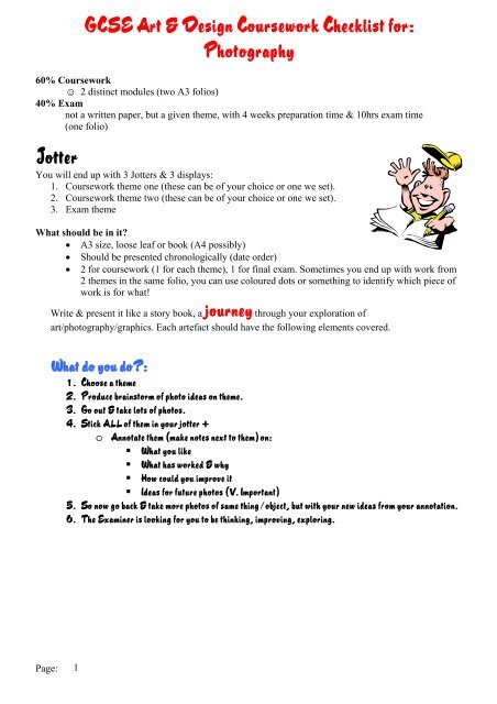 Gcse Art Amp Design Coursework Checklist For Magdalen Court School