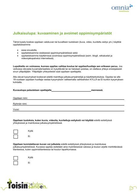 lupa kuvaamiseen - mobiilioppija