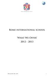 Rome international school 'What We Offer' 2012 - 2013