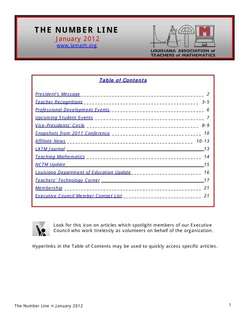 the number line - Louisiana Association of Teachers of Mathematics