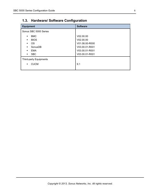 Cisco Unified Communications Manager 9.1 ... - Sonus Networks