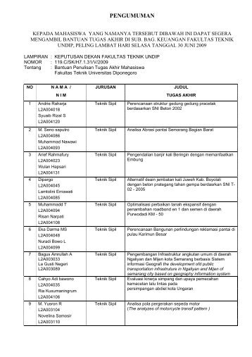 Klik disini - Fakultas Teknik UNDIP - Universitas Diponegoro