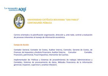 Contaduría Pública - Universidad Católica Boliviana