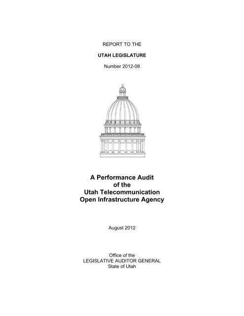 A Performance Audit of the Utah Telecommunication Open ...