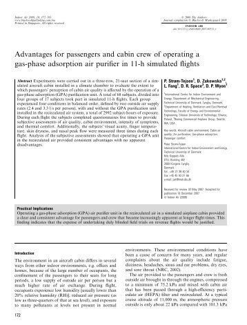 Advantages for passengers and cabin crew of operating ... - Asquifyde