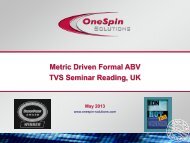 OneSpin Solutions - Test and Verification Solutions