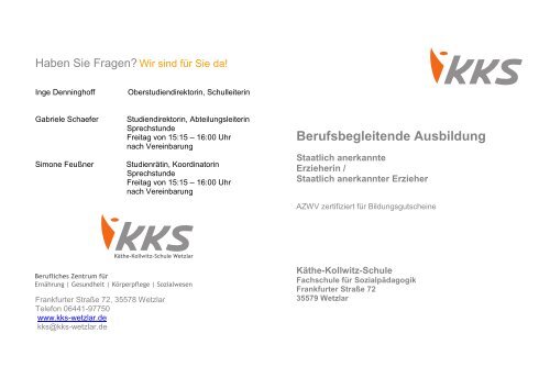 Berufsbegleitende Ausbildung - KÃ¤the-Kollwitz-Schule Wetzlar