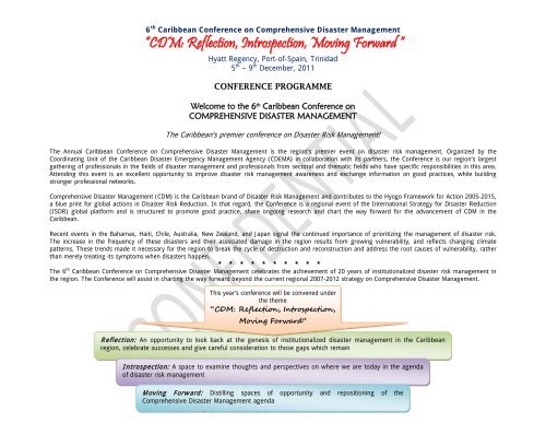 conference programme - CDEMA