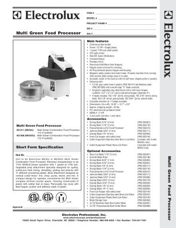 Multi Green Food Processor - Electrolux