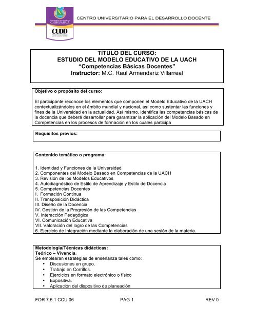 programa completo, del curso - CUDD