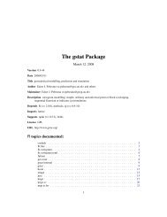 The gstat Package - NexTag Supports Open Source Initiatives