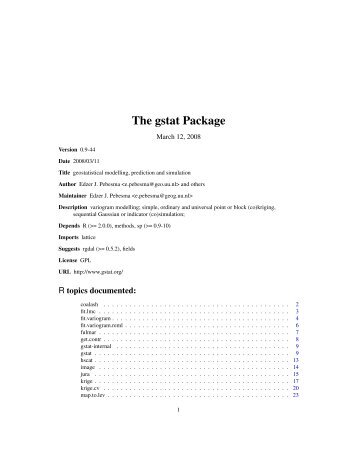 The gstat Package - NexTag Supports Open Source Initiatives