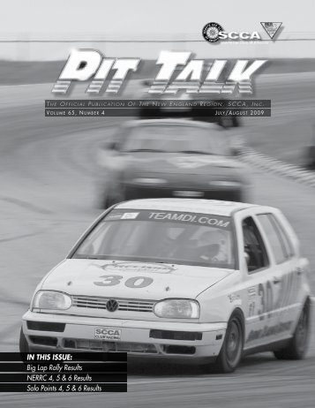 IN THIS ISSUE: Big Lap Rally Results NERRC 4, 5 & 6 Results Solo ...