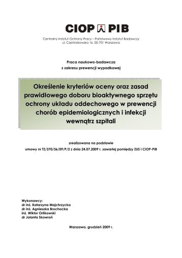 Określenie kryteriów oceny oraz zasad prawidłowego doboru ...