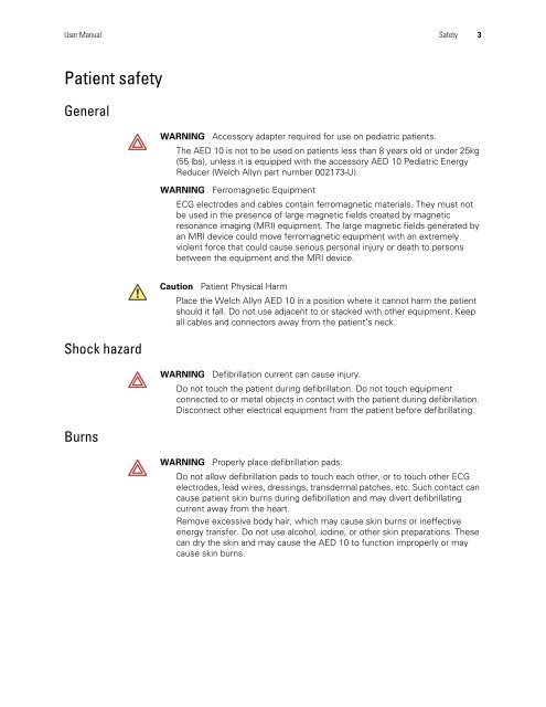 AED 10 User Manual - Welch Allyn