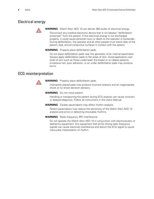 AED 10 User Manual - Welch Allyn