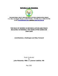The Role of Women in Peace Building in Rwanda