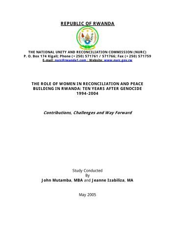 The Role of Women in Peace Building in Rwanda