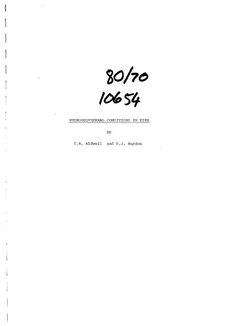 Hydrogeothermal Conditions in Ãire - Geological Survey of Ireland