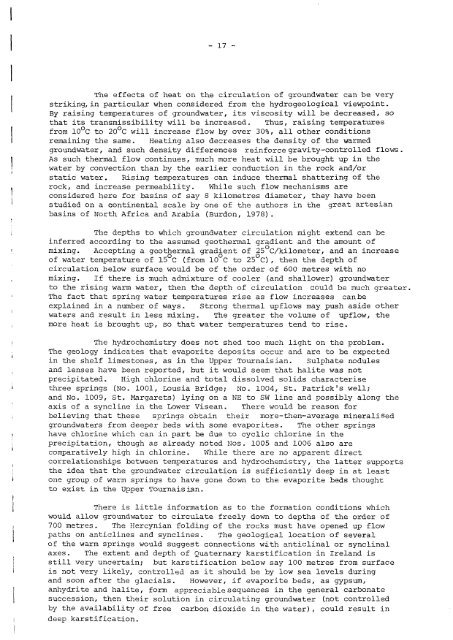 Hydrogeothermal Conditions in Ãire - Geological Survey of Ireland