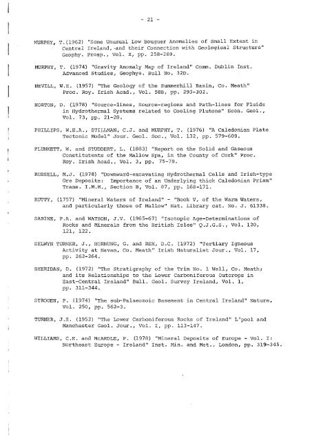 Hydrogeothermal Conditions in Ãire - Geological Survey of Ireland