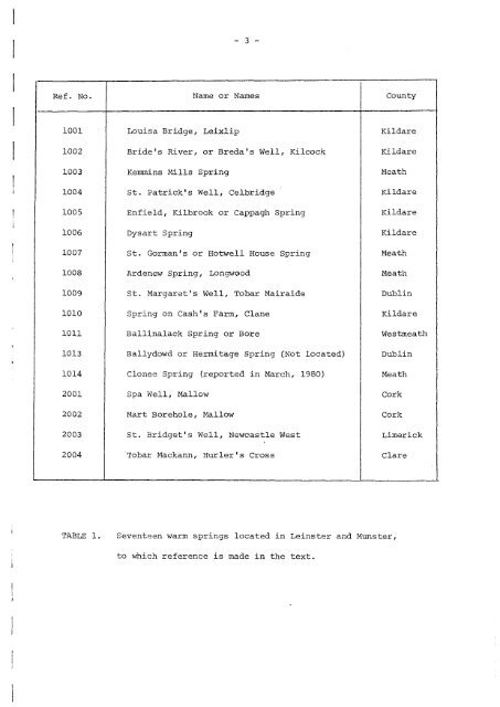 Hydrogeothermal Conditions in Ãire - Geological Survey of Ireland