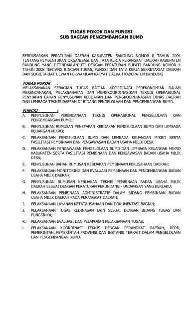 Bagian Koordinasi Perekonomian - Pemerintah Kabupaten Bandung