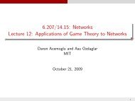 14.15J/6.207J Networks: Applications of Game Theory to Networks