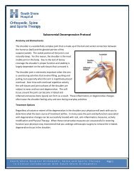 Subacromial Decompression Protocol - South Shore Hospital