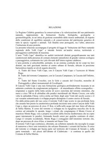 Istituzione del Parco naturale delle Valli Cupe - Consiglio regionale ...