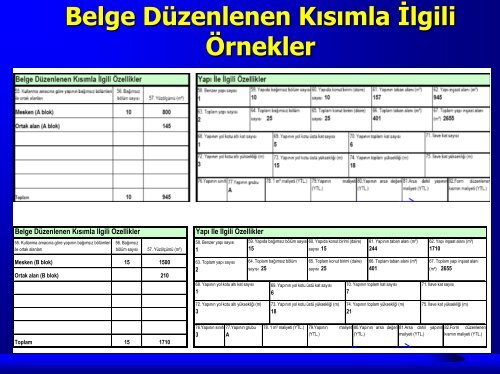 UAVT-YapÄ± Belgeleri Sunumu - TÃ¼rkiye Ä°statistik Kurumu