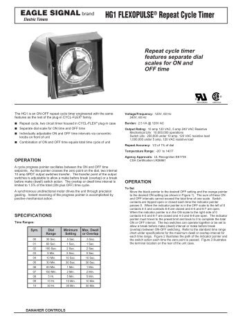 HG1 FLEXOPULSE® Repeat Cycle Timer - Federal Industrial Sales