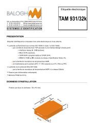 Fiche technique TAM931 32K - Balogh technical center