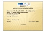 převody jednotek - Základní škola Náměstí Nový Bor