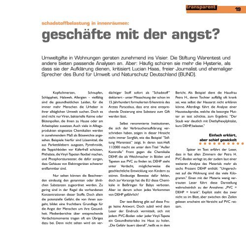 Transparent Ausgabe 1 (2001) - Transparent-online.de