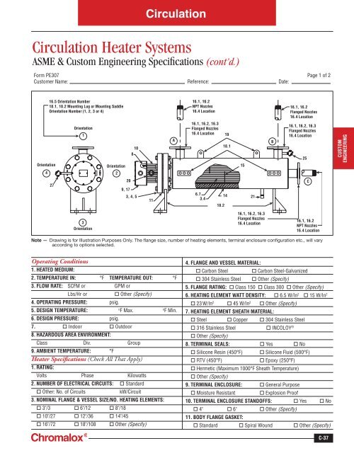 Circulation Heater Specification Data Sheet - Chromalox Precision ...