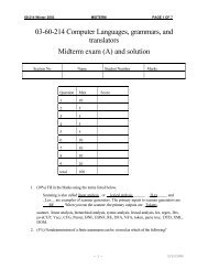 03-60-214 Computer Languages, grammars, and translators ...