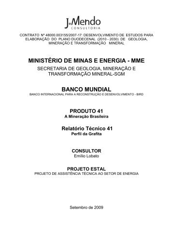 Perfil da Grafita - MinistÃƒÂ©rio de Minas e Energia