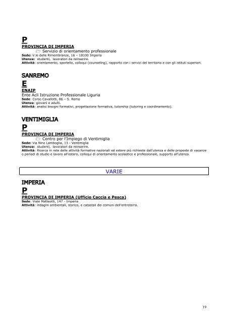 Formatori - aggiornata a febbraio 2008 - Scienze della Formazione