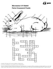 Rabbit Crossword Puzzle - University of Minnesota Extension Service