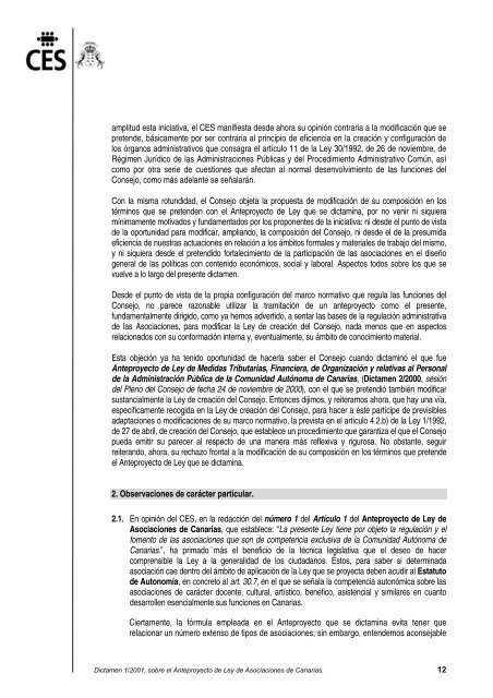 Dictamen Asociaciones - Consejo EconÃ³mico y Social de Canarias