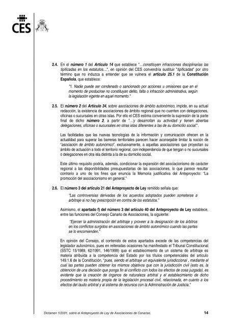 Dictamen Asociaciones - Consejo EconÃ³mico y Social de Canarias