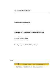 REGLEMENT ZUM ERSCHLIESSUNGSPLAN - Gemeinde Freienbach